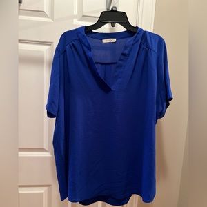 Entro blue beautiful short sleeve blouse. Only worn once.  Smoke free